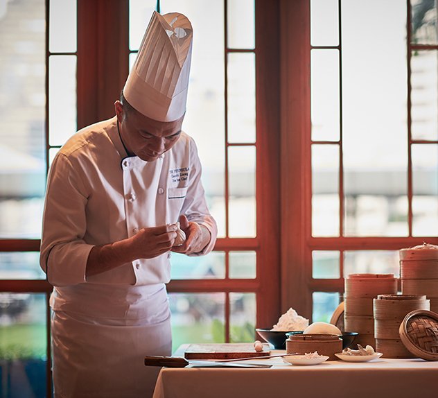 Chef Liang folding dim sum